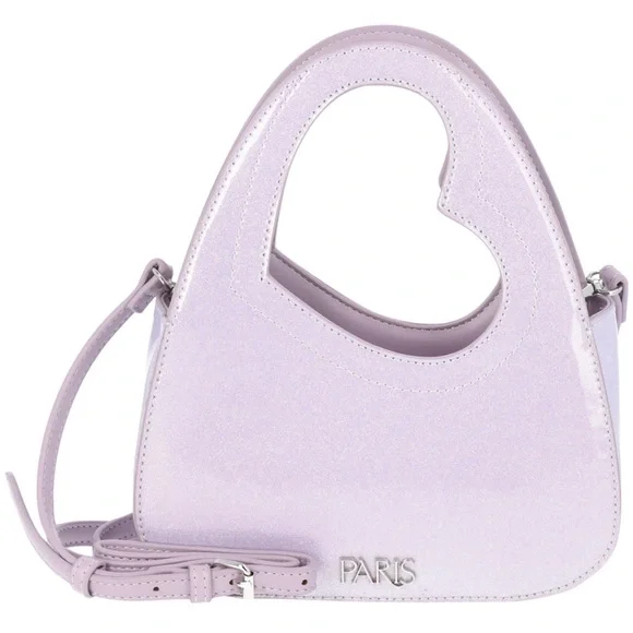 Paris Hilton Lilac Glitter Heart Crossbody Y2K Mini Purse, Purple Shoulder Bag - Picture 1 of 5